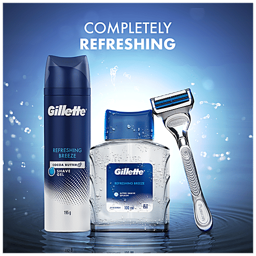 Gillette After Shave Splash - Refreshing Breeze, Long-lasting Fragrance, Tones The Skin, 100 ml  
