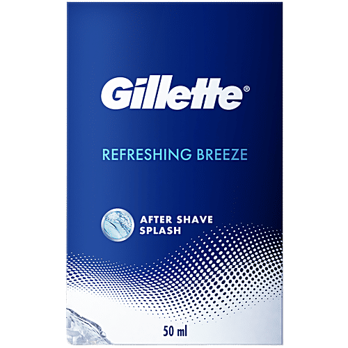 Gillette After Shave Splash - Refreshing Breeze, Long-lasting Fragrance, Tone Your Skin, 50 ml  