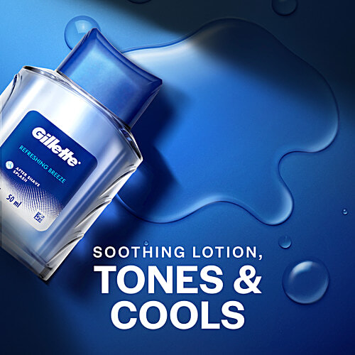 Gillette After Shave Splash - Refreshing Breeze, Long-lasting Fragrance, Tone Your Skin, 50 ml  