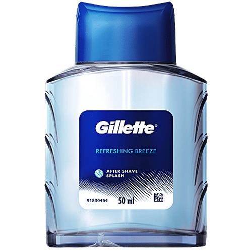 Gillette After Shave Splash - Refreshing Breeze, Long-lasting Fragrance, Tone Your Skin, 50 ml  