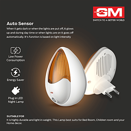 GM Sensor LED Night Lamp With Auto Sensing Device 3030 - Energy Efficient, 1 pc