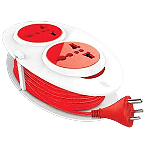 GM G-On Mini 3 Pin Extension Cord 1.5 M With Indicator Safety Shutter & 2 International Sockets, 1 pc Light Indicator, International Sockets, Ergonomic Design