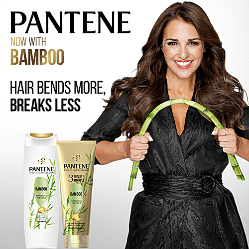 Pantene Bamboo Shampoo - Strong & Flexible, Advanced Hair Fall Solution, Protects Against Damages, 650 ml Bottle