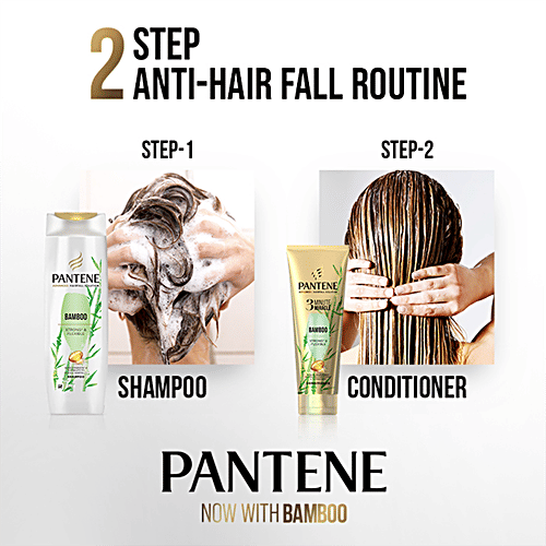 Pantene Bamboo Shampoo - Strong & Flexible, Advanced Hair Fall Solution, Protects Against Damages, 650 ml Bottle