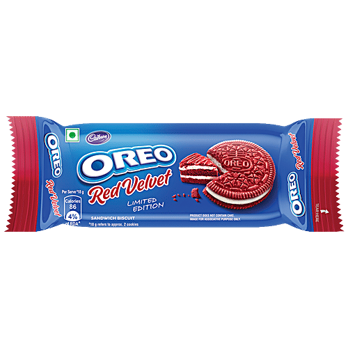 Cadbury Oreo Red Velvet Sandwich Biscuit - Limited Edition, Yummy Treat, 60 g  