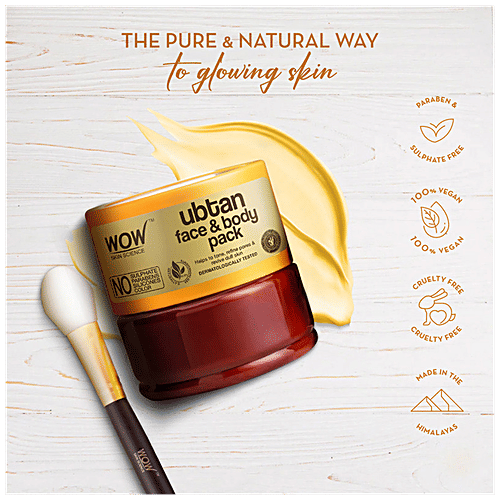 Wow Skin Science Ubtan Face & Body Pack - Helps To Tone, Refine Pores, Revive Dull Skin, 200 ml  