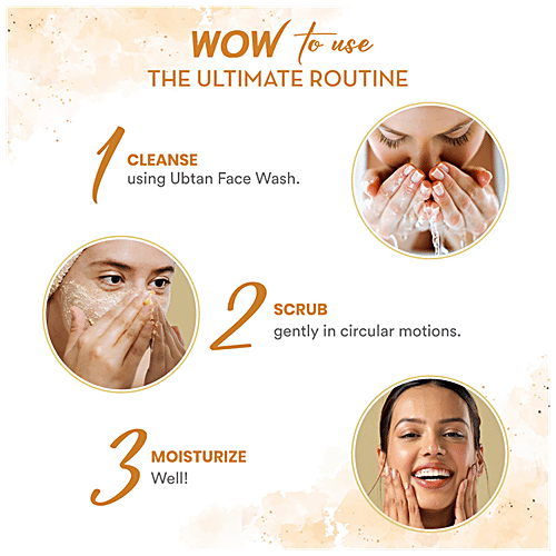 Wow Skin Science Ubtan Face & Body Scrub - Helps To Smooth, Soften, Revive Dull Skin, 200 ml  