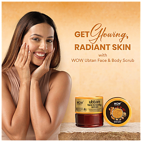 Wow Skin Science Ubtan Face & Body Scrub - Helps To Smooth, Soften, Revive Dull Skin, 200 ml  