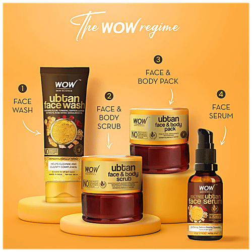 Wow Skin Science Ubtan Face & Body Scrub - Helps To Smooth, Soften, Revive Dull Skin, 200 ml  