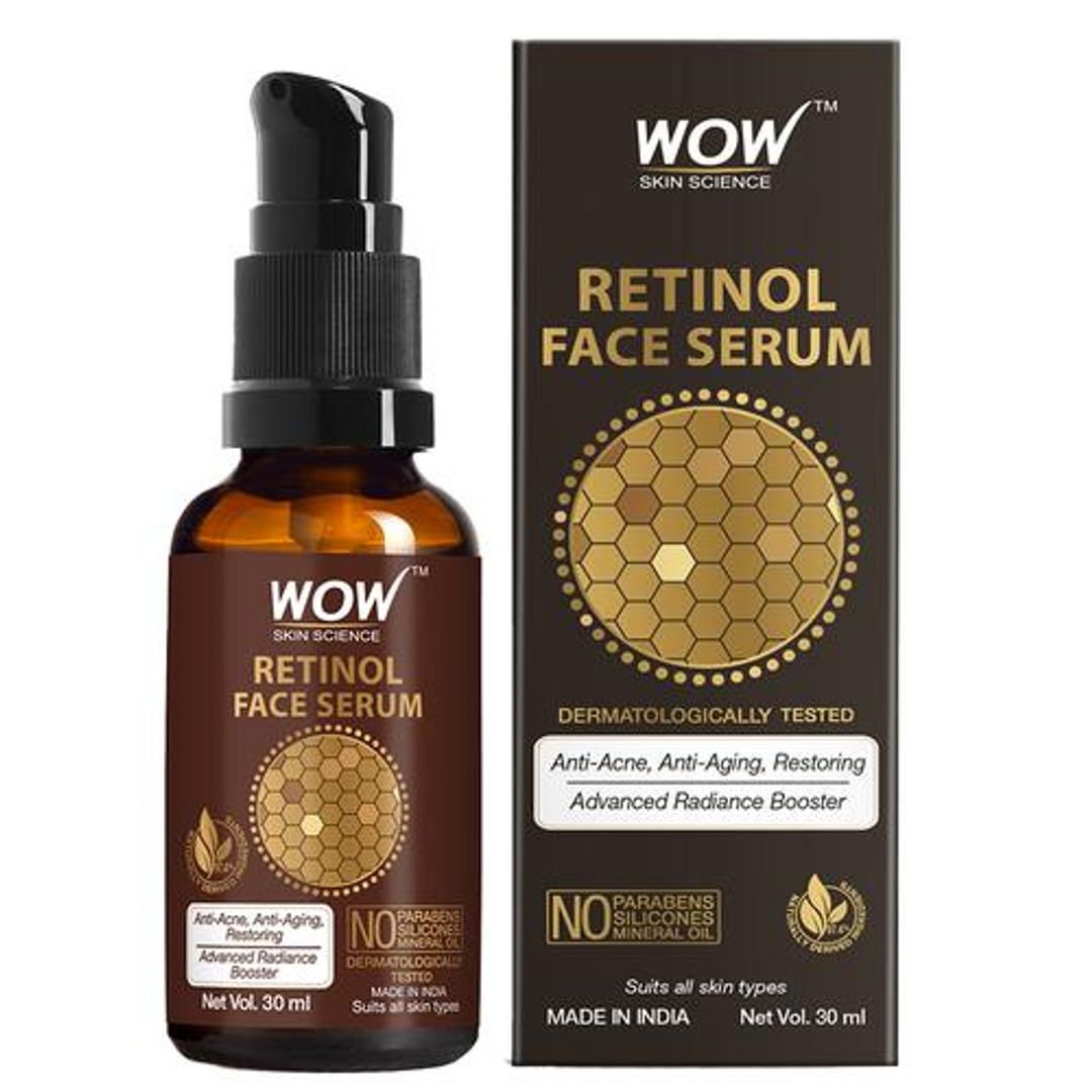 Wow Skin Science Retinol Face Serum - Anti-Acne, Anti-Aging, Restoring, Advanced Radiance Booster, 30 ml 