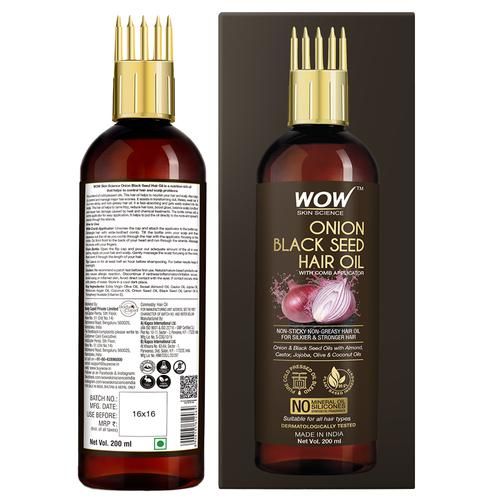 Buy Wow Skin Science Onion Black Seed Hair Oil - With Comb Applicator,  Controls Hair Fall, No Mineral Oil, Silicones Online at Best Price of Rs   - bigbasket