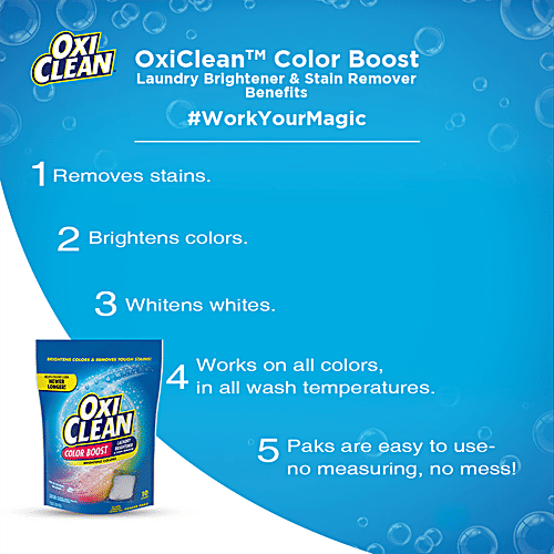 Oxiclean Color Boost Power Paks - Laundry brightener & stain remover, 10 pcs  