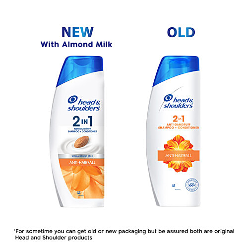 Head & Shoulders 2-in-1 Anti-Dandruff Shampoo + Conditioner - For Women & Men, Anti-Hairfall, Reduces Breakage, 340 ml Bottle 