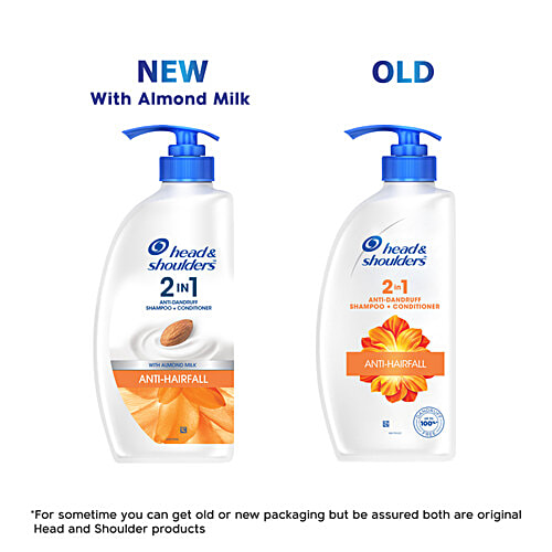 Head & Shoulders 2-in-1 Anti-Dandruff Shampoo + Conditioner - For Women & Men, Anti-Hairfall, Reduces Breakage, 650 ml Bottle 