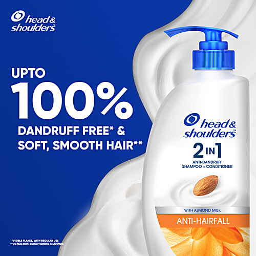 Head & Shoulders 2-in-1 Anti-Dandruff Shampoo + Conditioner - For Women & Men, Anti-Hairfall, Reduces Breakage, 650 ml Bottle 