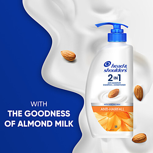 Head & Shoulders 2-in-1 Anti-Dandruff Shampoo + Conditioner - For Women & Men, Anti-Hairfall, Reduces Breakage, 650 ml Bottle 