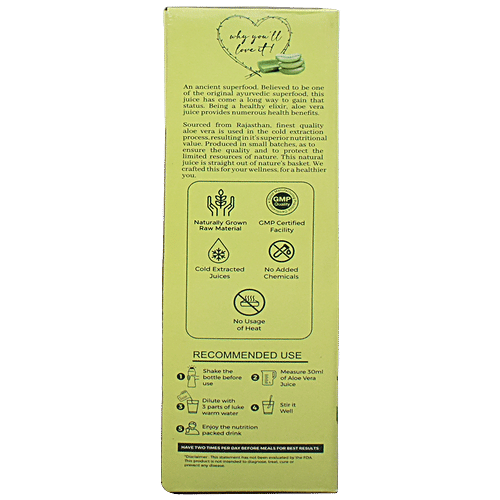 Jivika Naturals Natural Aloe Vera Juice - Rich In Fibre, Boosts Immunity, Nourishes Skin & Hair, 500 ml  