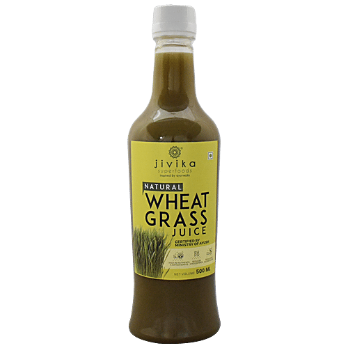 Jivika Naturals Natural Wheat Grass Juice - High In Antioxidants, Reduces Cholesterol, Regulates Blood Sugar Levels, 500 ml  