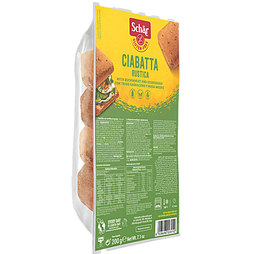 Schar Gluten Free Ciabatta Rustica Bread With Buckwheat & Sourdough - Crusty & Crunchy, 200 g