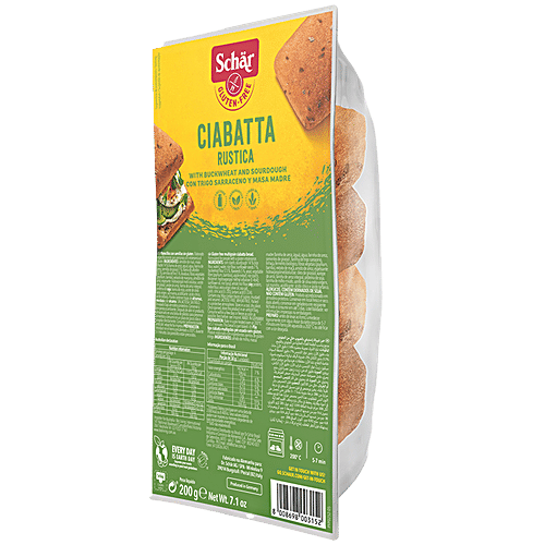 Schar Gluten Free Ciabatta Rustica Bread With Buckwheat & Sourdough - Crusty & Crunchy, 200 g