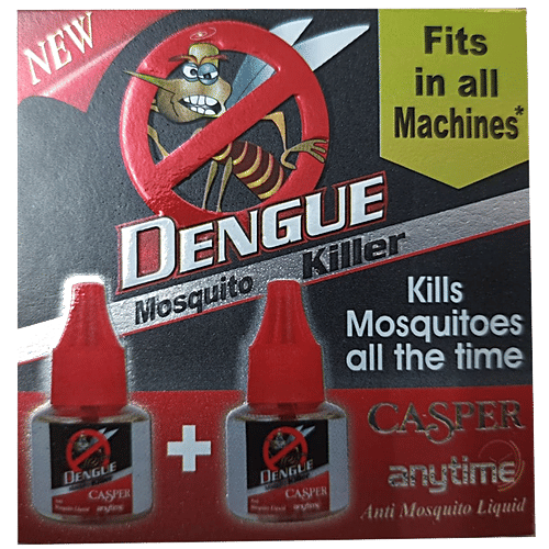 Casper Liquid Mosiquito Repellent - Fit In All Machine, Protects From Dengue & Other Diseases, 45 ml (Pack of 2) 