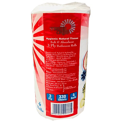 Freshones Bathroom Rolls - 3 Ply, 4 x 330 Pulls