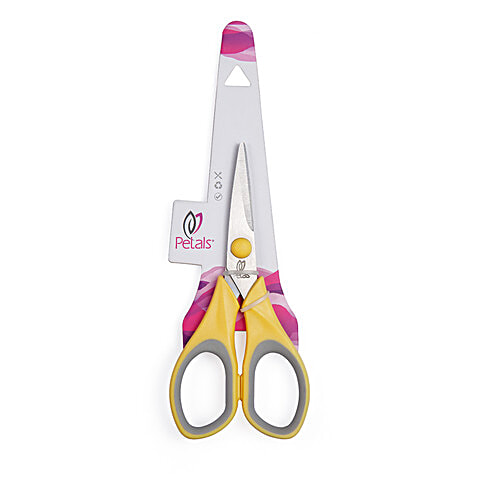 Petals All Purpose Scissor For General Household - 5.5"/14 Cm, Yellow, Use In Kitchen & Stationery, 1 pc