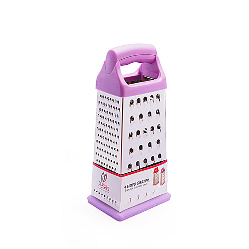 Petals 4 Sided Rectangle Universal Kitchen Grater Slicer - 21 Cm, Purple, Kitchen Essential, 1 pc  