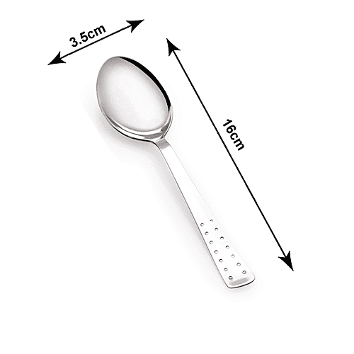 Petals Stainless Steel 16 Cm Master Spoon - Dott, For Stirring & Measuring, 6 pcs  