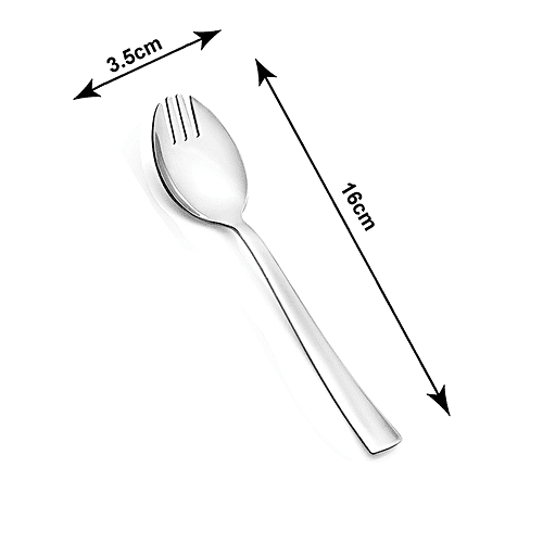 Petals Stainless Steel 16 Cm Master Spork - Spoon Cum Fork, Ultra, 6 pcs  