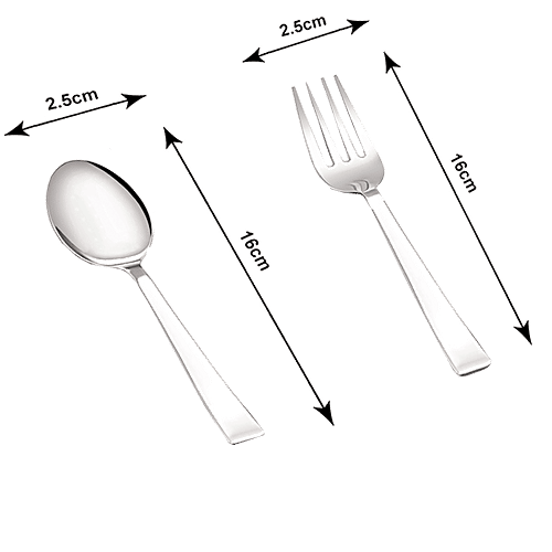 Petals Stainless Steel Cutlery Set Of Spoons & Forks - 6 Each Of 16 Cm, 12 pcs  