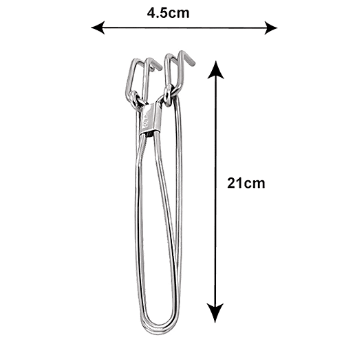 Petals Stainless Steel Hot Utensils Holder/Lifter/Doctor Pakkad/Wire Tong - 21 Cm, Kitchen Essential, 1 pc