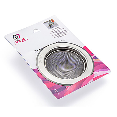 Petals Stainless Steel Sink Drainer/Strainer/Sink Jali/Filter - 9 Cm Diameter, Dishwasher Safe, Durable, 1 pc