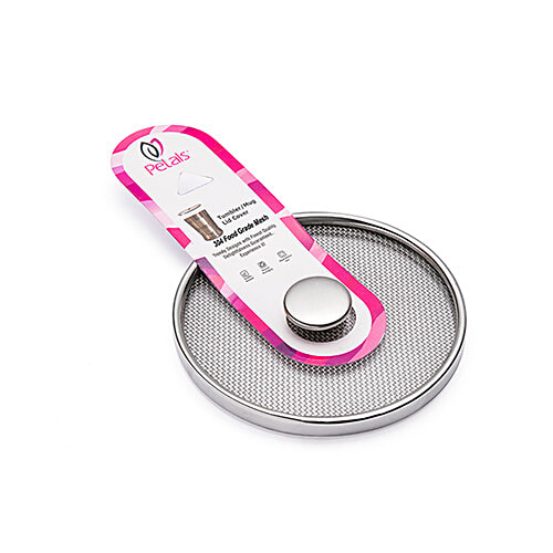 Petals 304 Food Grade Steel Glass/Mug/Cup Jali Mesh Net Cover Lid - 10.5 Cm Diameter, Kitchen Essential, Hygienic, 1 pc