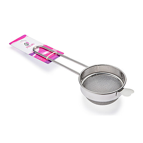 Petals Steel Wire Handle Tea/Coffee/Chai/Channi/Strainer Filter Drainer - Strainer Filter Drainer - 8 Cm Diameter, Kitchen Essential, Hygienic, 1 pc