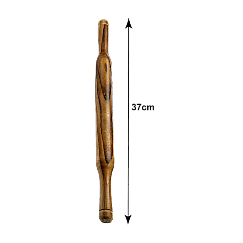 Petals Wooden Teak Roller/Belan/Rolling Pin - 37 Cm Length X 3 Cm Thickness, Multipurpose Kitchen Essential, 1 pc