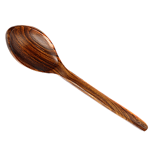 Petals Wooden Spatula - Oval Ladle/Serving/Cooking Spoon, 30 Cm Length, Kitchen Essential, 1 pc