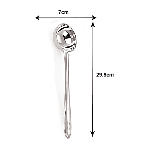 Petals Stainless Steel Cooking/Serving/Spoon - Soup/Dal/Sambar/Curry Ladle, 29 Cm, Kitchen Essential, 1 pc  