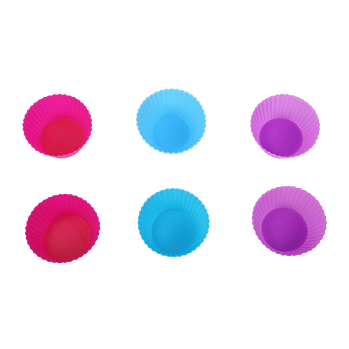 Petals Silicone Reusable Cupcake/Muffin Cake Moulds - 7 Cm Top Dia, Colour May Vary, Baking Essential, 6 pcs  