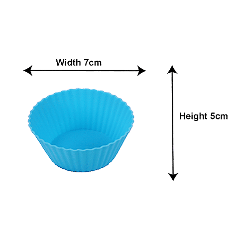 Petals Silicone Reusable Cupcake/Muffin Cake Moulds - 7 Cm Top Dia, Colour May Vary, Baking Essential, 6 pcs  