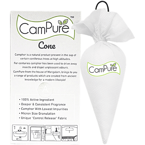 Campure Air Freshener Cone - Bhimseni, Refreshing Fragrance, Repels Mosquitoes, Elevates Mood, 60 g  Refreshing Fragrance
 Repels Mosquitoes
 Elevates Mood