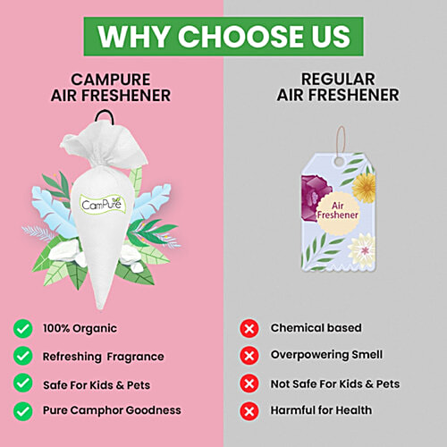 Campure Air Freshener Cone - Bhimseni, Refreshing Fragrance, Repels Mosquitoes, Elevates Mood, 60 g  Refreshing Fragrance
 Repels Mosquitoes
 Elevates Mood