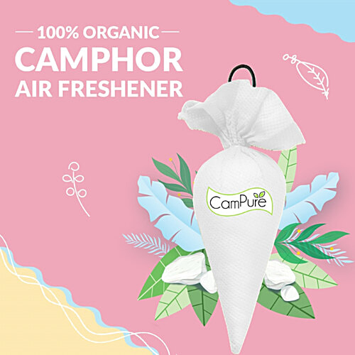Campure Air Freshener Cone - Bhimseni, Refreshing Fragrance, Repels Mosquitoes, Elevates Mood, 60 g  Refreshing Fragrance
 Repels Mosquitoes
 Elevates Mood