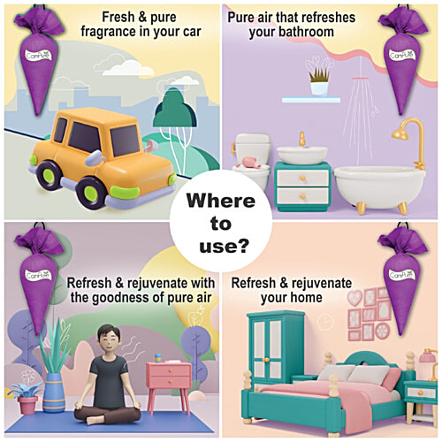 Campure Lavender Air Freshener With Organic Camphor, 60 g  