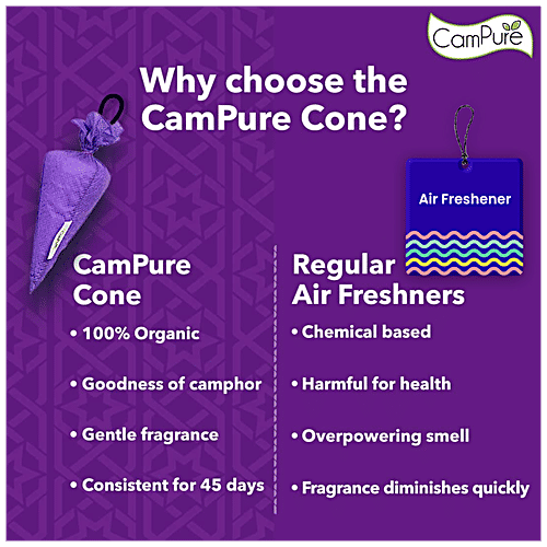 Buy Campure Air Freshener Cone Lavender & Camphor, Refreshing