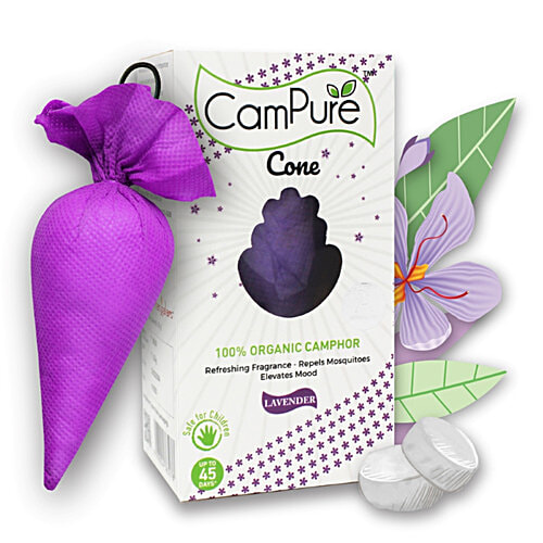 Campure Lavender Air Freshener With Organic Camphor, 60 g  