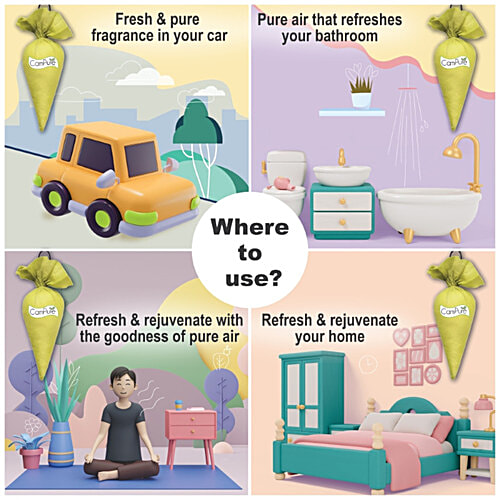 Campure Air Freshener Cone  - Mogra & Camphor Refreshing Fragrance, Repels Mosquitoes, Elevates Mood, 60 g  Organic Camphor
 Refreshing Fragrance
 Repels Mosquitoes
 Elevates Mood