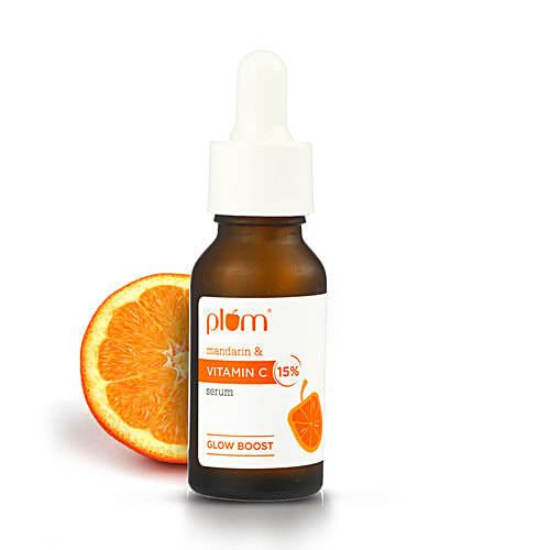 Plum Mandarin & 15% Vitamin C Face Serum - Glow Boost, 20 ml  Reduces Pigmentation & Dark Spots, Light Weight & Quick-Absorbing, No Synthetic Fragrances & Parabens