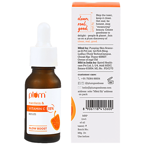 Buy Plum 15 Vitamin C Face Serum With Mandarin Glow Booster Online