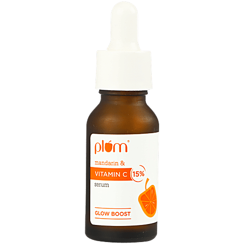 Plum Mandarin & 15% Vitamin C Face Serum - Glow Boost, 20 ml  Reduces Pigmentation & Dark Spots, Light Weight & Quick-Absorbing, No Synthetic Fragrances & Parabens